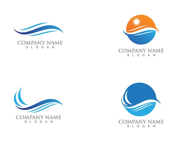 Símbolo Onda Água Vecto Modelo Logotipo — Vetor de Stock