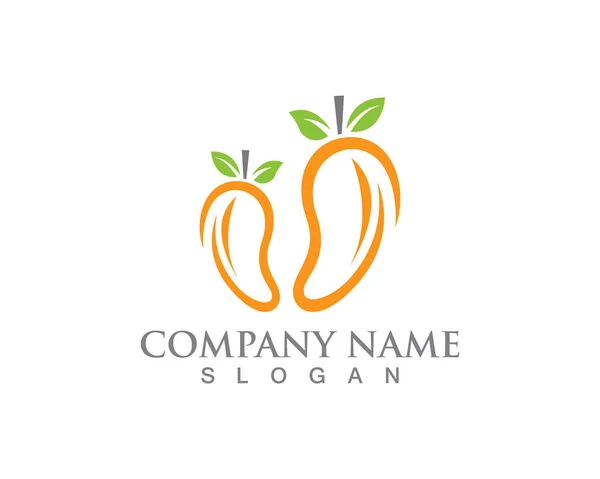 Modèle Vectoriel Fruits Icône Logo Mangue — Image vectorielle