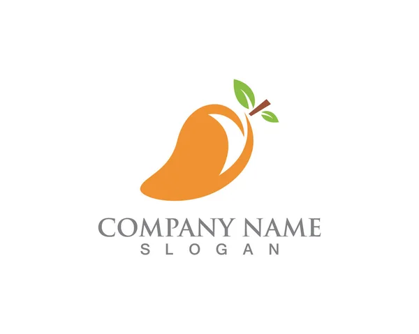 Mango Logó Ikon Gyümölcs Vektor Sablon — Stock Vector