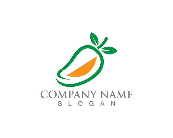 Owoce Mango Logo Ikony Wektorowe Szablonu — Wektor stockowy
