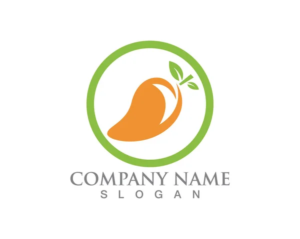 Mango Logo Icon Fruit Vector Template — Stock Vector