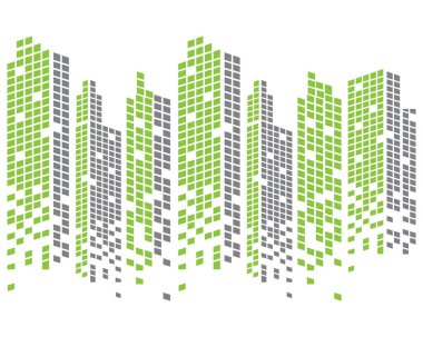 Modern şehir manzarası. şehir vektör çizim düz tasarım