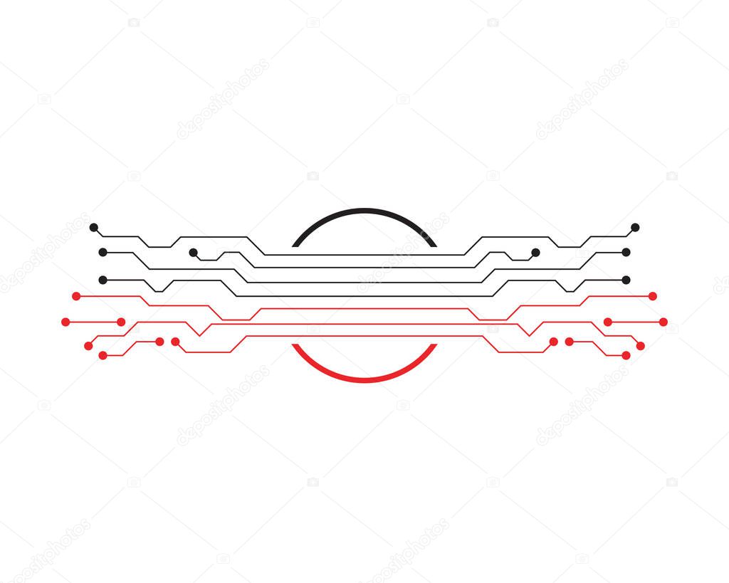 Circuit illustration logo and symbols vector