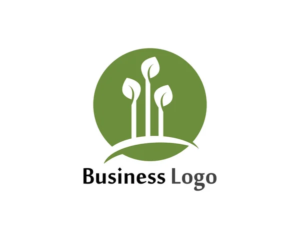 Drzewo Liść Logo Wektor Ikona Ilustracja Szablon Projektu — Wektor stockowy