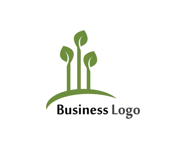 Δέντρο Φύλλα Λογότυπο Φορέα Εικονίδιο Εικόνα Πρότυπο Σχεδίασης — Διανυσματικό Αρχείο