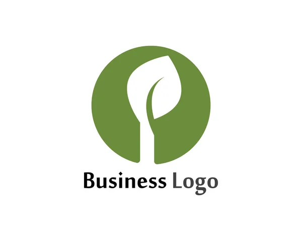 Logo Feuille Arbre Icône Vectorielle Modèle Conception Illustration — Image vectorielle