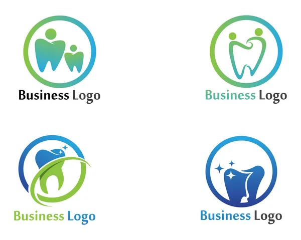 Modèle Vectoriel Symboles Logo Soins Dentaires — Image vectorielle
