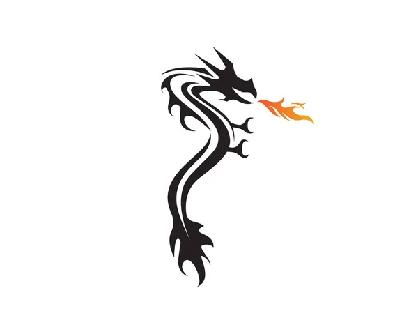 Cabeça Dragão Cor Plana Logotipo Modelo Vetor Illustratio — Vetor de Stock