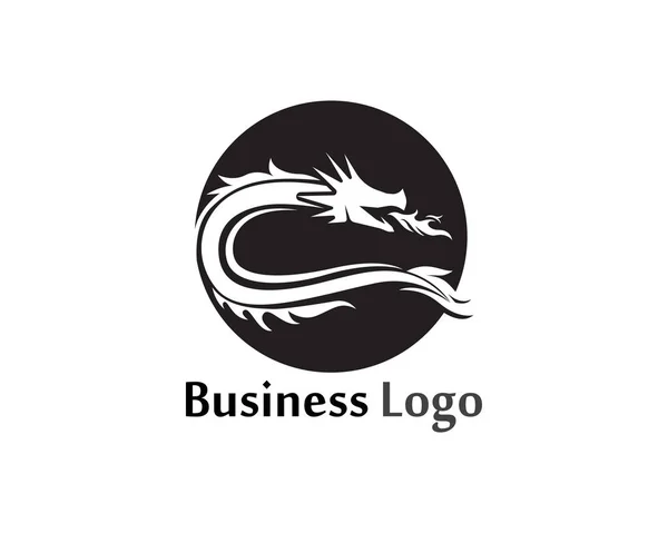 Cabeça Dragão Cor Plana Logotipo Modelo Vetor Illustratio — Vetor de Stock