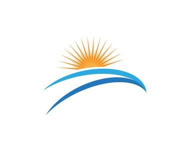 illüstrasyon simge Logo şablonu Güneş ufukta