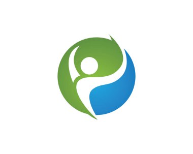 Logo ve sembolleri sağlık insan başarı insanların bakım templat