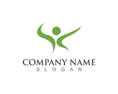 Logo ve sembolleri sağlık insan başarı insanların bakım templat