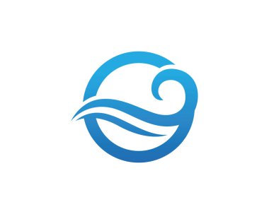 Su Dalgası sembolü ve simge logo şablonu vektosu
