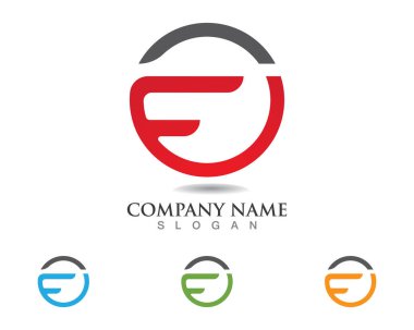 F logosu ve sembolleri şablon vektör simgeler templat