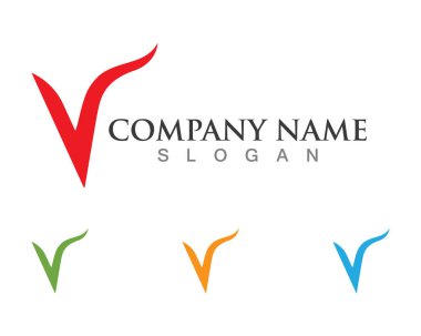 V logo iş logo ve semboller templat