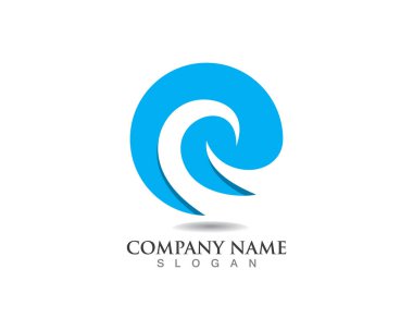 Su Dalgası sembolü ve simge logo şablonu vektosu