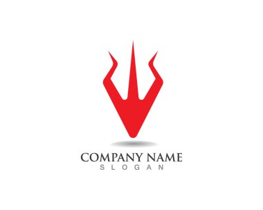 Sihirli trident logo ve sembolleri şablon vecto