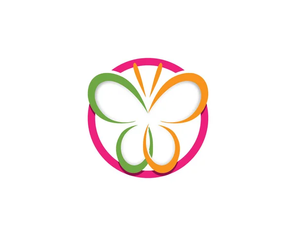 Бабочка Концептуальная Простая Красочная Икона Логотип Векторные Иллюстрации — стоковый вектор