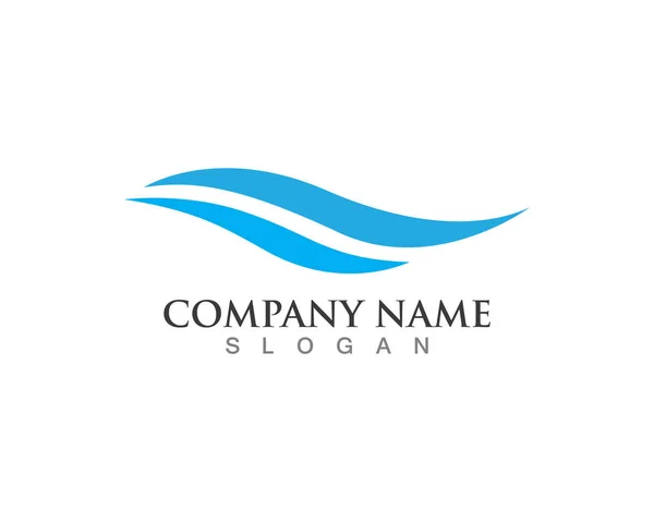 Símbolo Onda Água Ícone Logo Template Vecto — Vetor de Stock