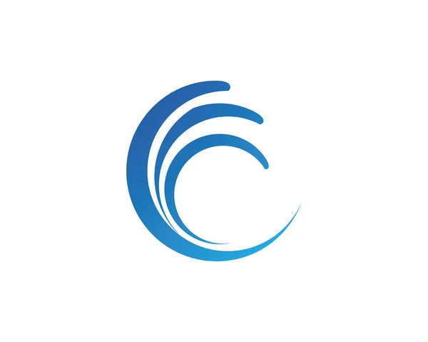 Symbole Icône Onde Eau Vecto Modèle Logo — Image vectorielle