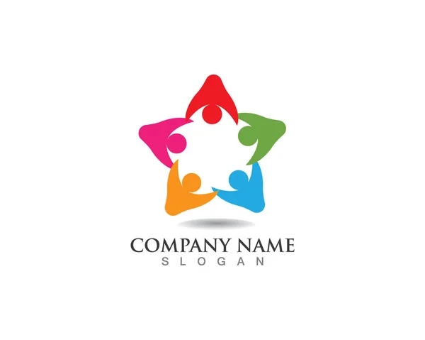 Logo Símbolos Las Personas Comunidad — Vector de stock