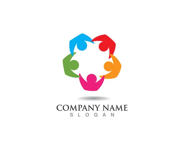 Comunidad Personas Cuidado Logo Símbolos Templat — Archivo Imágenes Vectoriales