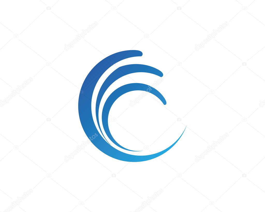 Water Wave symbol and icon Logo Template vecto