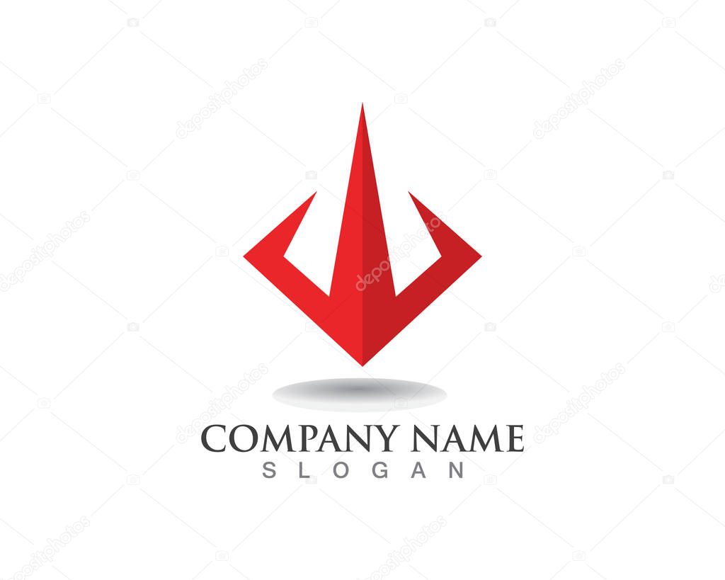 Magic trident logo and symbols template