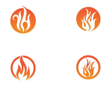  Yangın vektör simge logosu 