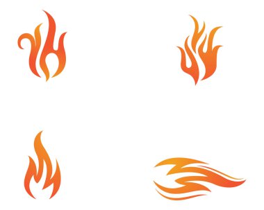  Yangın vektör simge logosu 