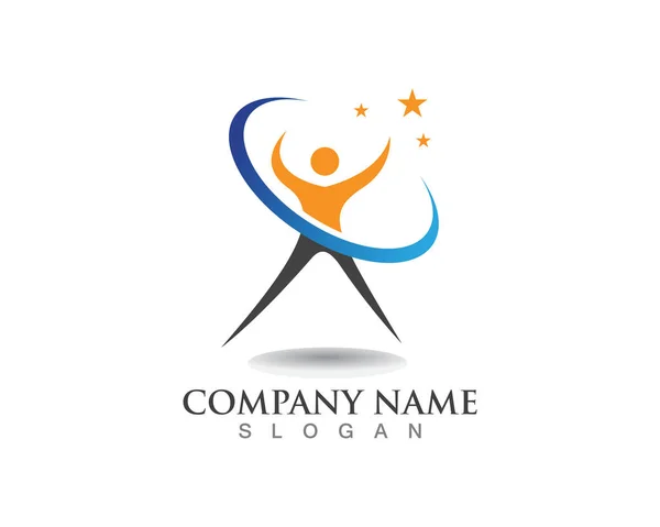 Human Character Logo Sign Health Care Logo Nature Logo Sign — Stock Vector