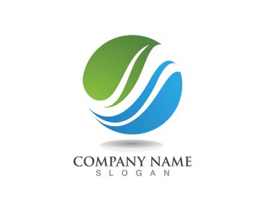 Yeşil Doğa ve sembol şablon vektör yaprak