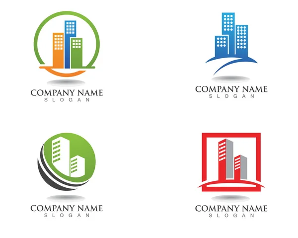 Apartment Property Construction Logo Design Business Corporate Sig — Stock Vector