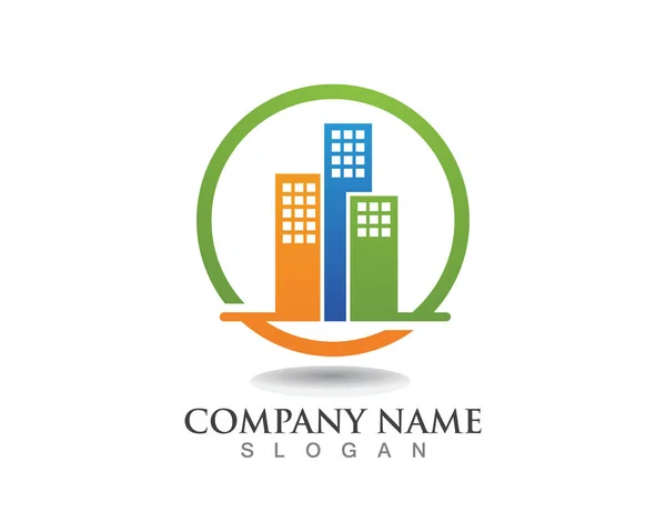 Appartement Property Bouw Logo Ontwerp Voor Business Corporate Sig — Stockvector