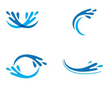 Su, dalga sembolü ve Logo şablonu vektör sıçrama