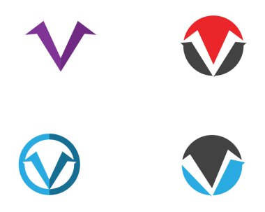 V harfler iş logo ve semboller templat
