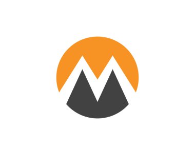 M harfi Logo iş şablonu vektör ICO