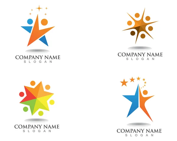 Logo Star Leadership Vector — Stockvektor