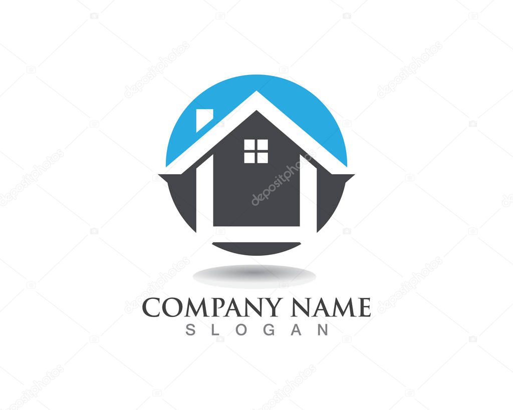 Home buildings and symbols icons templat