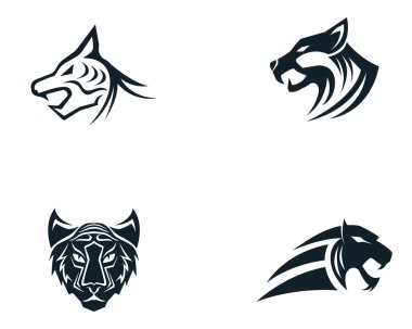 Tiger logo maskot beyaz arka plan baş