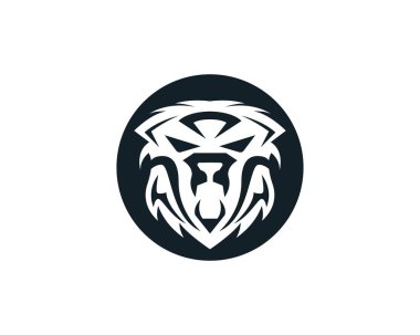 Tiger logo maskot beyaz arka plan baş