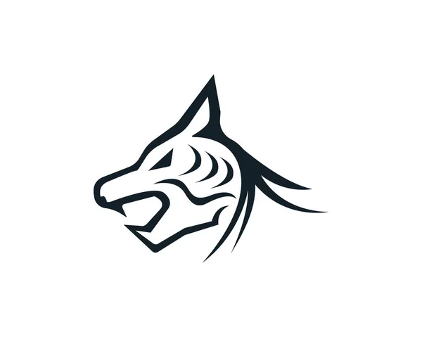 Tiger Head Logo Maskotka Białym Tle — Wektor stockowy