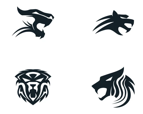 Tiger Cabeça Logotipo Mascote Fundo Branco — Vetor de Stock