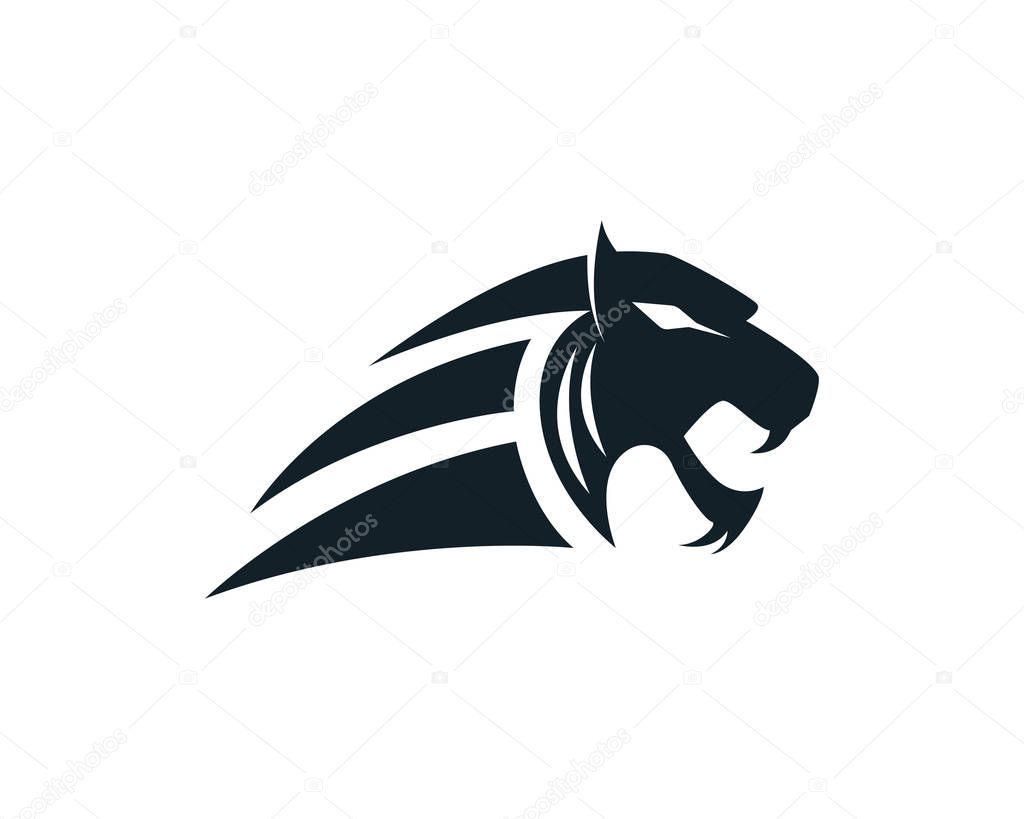 Tiger head logo mascot white background