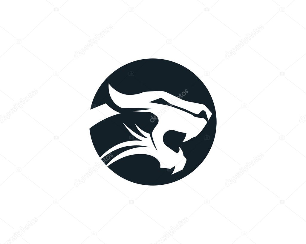 Tiger head logo mascot white background