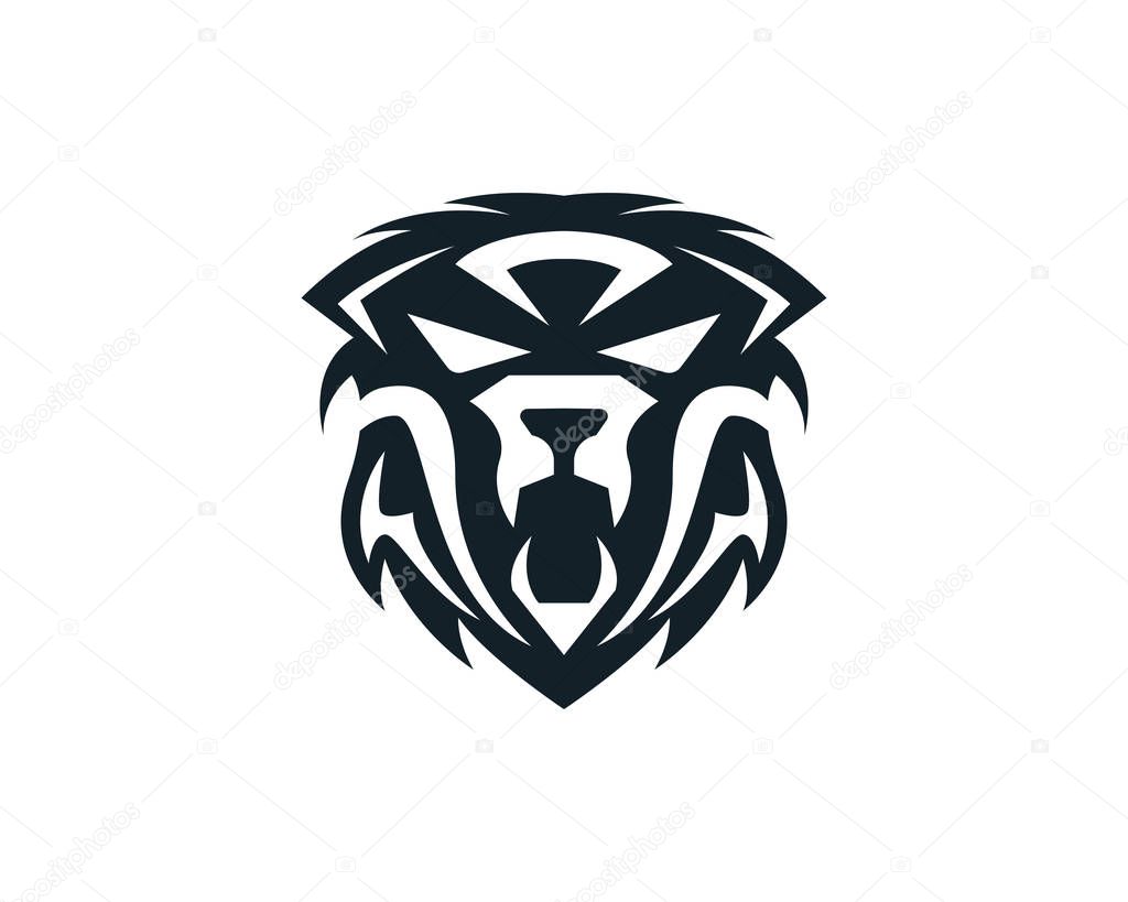 Tiger head logo mascot white background