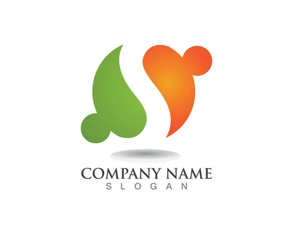 Cuidado Familiar Amor Logotipo Símbolos Plantilla — Vector de stock