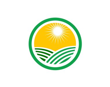 Tarım iş logo benzersiz yeşil vektör görüntü