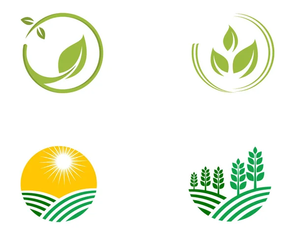 Agricultura Negocio Logo Único Vector Verde Imagen — Archivo Imágenes Vectoriales