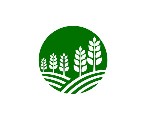 Logotipo Negócio Agricultura Única Imagem Vetorial Verde —  Vetores de Stock